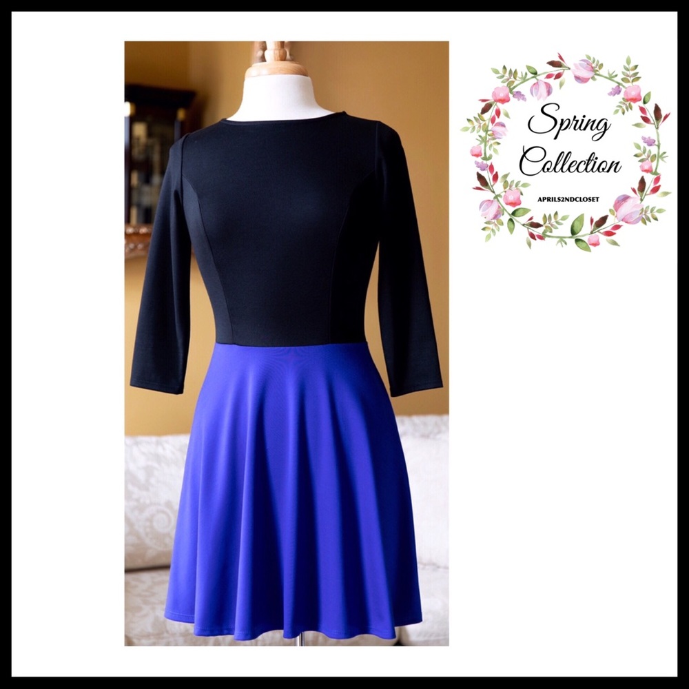 A-LINE KNIT FLOWY 3/4 QUARTER LONG SLEEVES RETRO MINI DRESS A2C